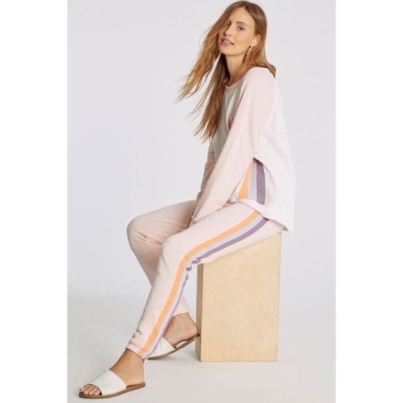 Wildfox Womens Sweater S Knit Grapefruit Stripes Pullover Raglan Sweatshirt Top - Picture 6 of 6